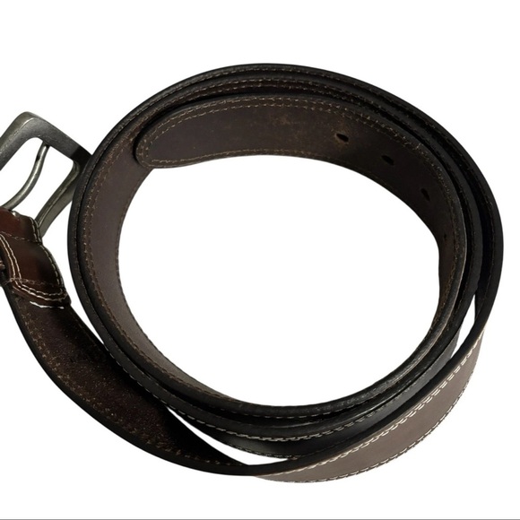 Timberland PRO Men's Genuine Brown Leather Belt Size 52 Casual - Picture 4 of 16